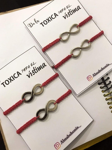 Pulseras Pareja Tóxica Vistima Moda Infinitos Para Compartir