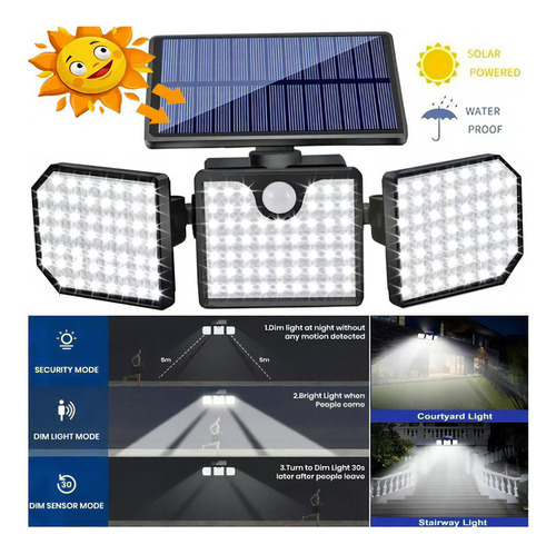 Sensor De Movimiento De 3 Cables, Luz Solar, Holofote1vc [u