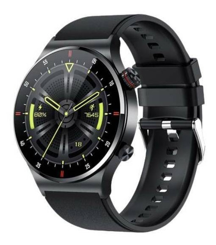 Smartwatch Lige BW0382 1.3" caja 45.7mm black, malla  black de  silicona