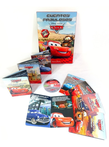 Libros De Cars Pixar Colección 8 Cuentos + Dvd + Pizarra