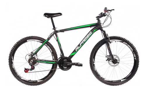 Mountain bike Alfameq Zahav aro 26 19" 21v freios de disco mecânico cor preto/verde