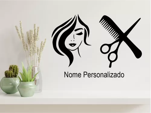 Adesivo De Parede Decorativo Nome Do Salão De Beleza Will408