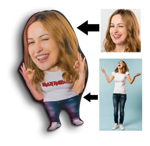 Imagen 2 de 2 de Cojín Chiquito Full Personalización Cuerpo 40cm Vudú Love