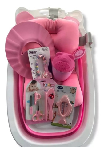 Bañera Plegable Para Bebe, Con Cojin Y Accesorios 