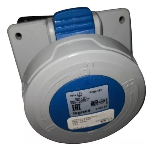 Clavija 555325 Toma Empotrar 555385 3p+t 250v 16a Legrand 9h