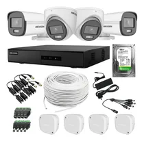 Comprar Kit Dvr 4 Camaras Hikvision Colorvu Color De Noche + Cables