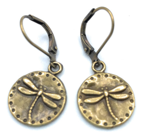Pendientes De De Libélula De Bronce Alambres De Latã...