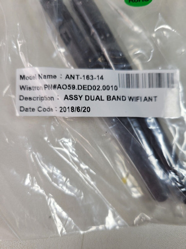 (55 New) Wistron Dual-band Wifi Antenna, 2.4/5 Ghz Ant- Bbx