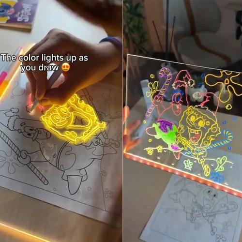 Pizarra Acrílica Led Con Bolígrafos Para Decoración De Notas