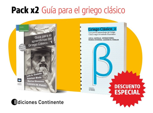 Pack Oferta 2 Libros Guia Para El Aprendizaje Griego Clasico