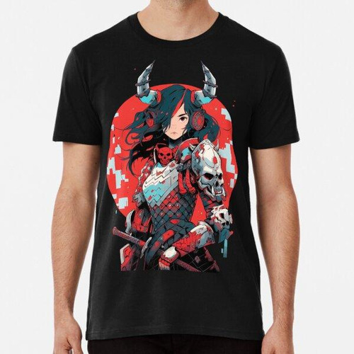 Remera Guerrera De Anime Con Cuernos Y Armadura De Calavera 