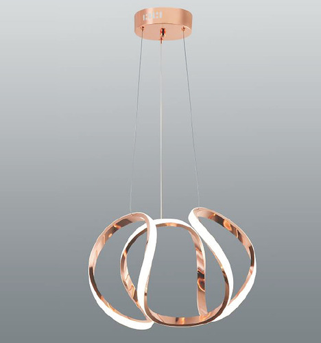 Pendente Led Lustre Moderno Design Onda 50w Luz 3 Em 1 Cor Rose gold 127/220V