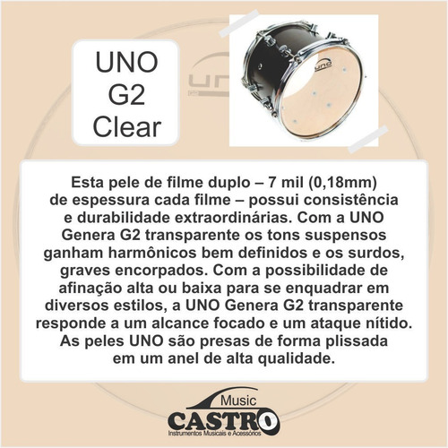 Pele Bumbo 20 Eq4 Clear + Tom Surdo 10-12 G2 Clear Uno Evans