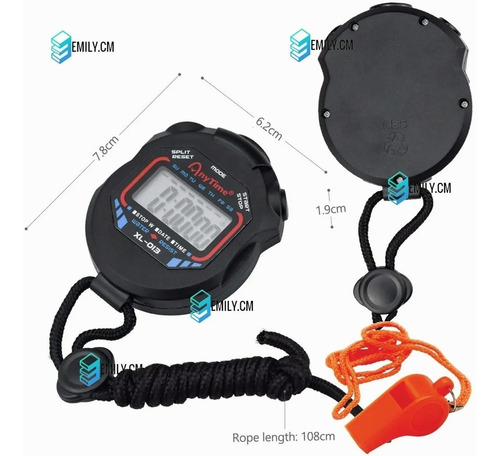 Cronómetro Digital E Impermeable Para Deporte Con Silbato