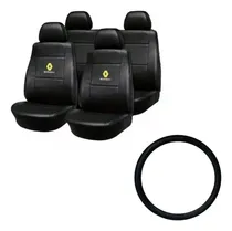 Comprar Funda Cubre Asiento Negra De Cuerina Y Cubre Vol Para Kangoo