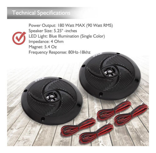 Pyle Marine Speakers - Sistema De Sonido Estéreo De Audio Pa