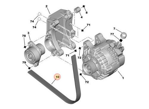 Correa Poliv / Alternador K6 L1069 Citroen C4 1.6 Nafta