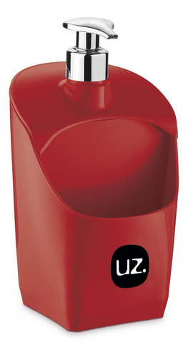 Porta Detergente Dispenser Com Suporte Esponja Uz Vermelho