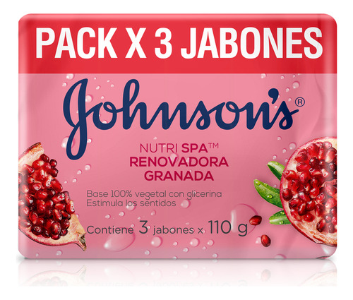 Jabón Johnson's Granada Tripack 330 Gr - kg