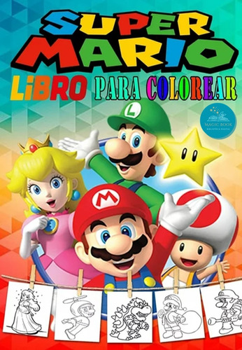 Libro Digital Imprimible Para Pintar. Mario Bros