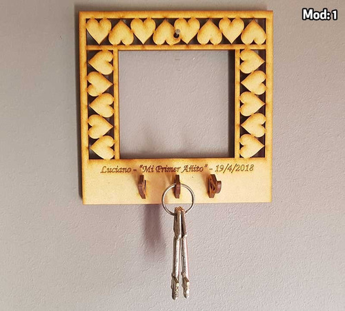 Imagen 2 de 6 de 20 Marcos Porta Llaves Portaretratos Souvenir Fibrofacil Mdf