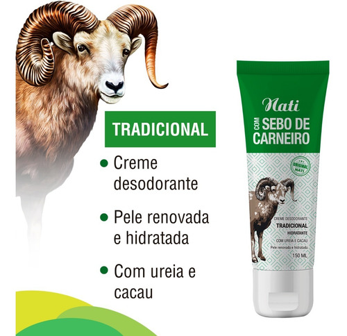 Creme Nati Sebo De Carneiro Hidratante Esfoliante Gel 150ml