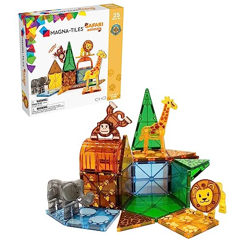 Magna-tiles Safari Animals 25-piece Magnetic Construction Se