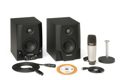 Monitores Estudio Samson Sgt4 Pro + Microfono Condenser C01