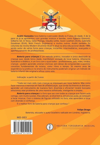 Livro Bateria Para Crianças - André Gonzales