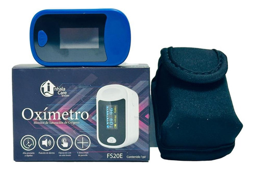 Oxímetro De Pulso Led Para Dedo Homecare Azul Con Estuche Color Blanco