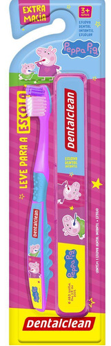 Kit Escova + Estojo Peppa Pig - Extra Macia 3a+ Dentalclean