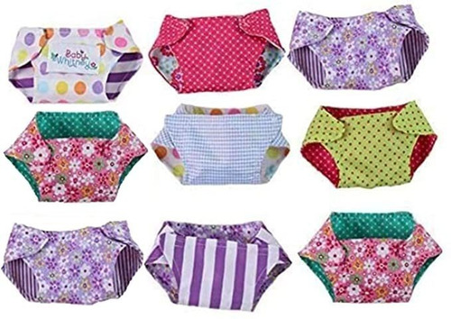 Baby Doll 9-pack Pañales De Tela Set, Varios Colores