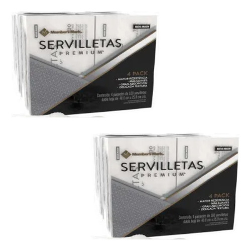 Servilletas Premium Member's Mark 8 Paquetes Con 100 Piezas
