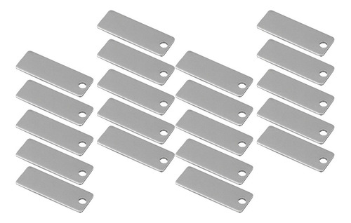 20 Piezas De Metal Rectángulo Forma En Estampado Etiquetas