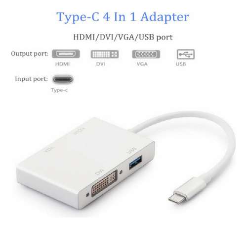 Novo Cabo Usb 3.1 Tipo C Para Usb-c 4k Hdmi Vga Dvi Hub