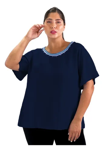 Blusa azul marino mujer new arrivals