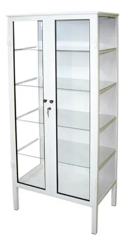 Armário Vitrine 02 Portas Branco