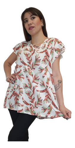 Camisola Remeron Mujer Lino Estampado Amplia Wide