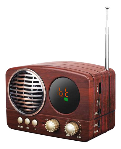 Parlante Vintage Recargable Bluetooth Memoria Radio Fm Rokol