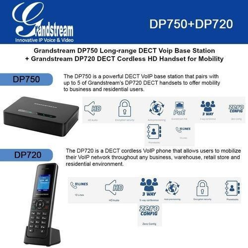 Imagen 2 de 5 de Base Telefono Grandstream Dp750 10sip + 2 Handy Dp720