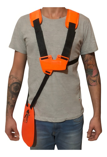 Cinto Duplo Modelo Colete Universal - Todas Roçadeira Cor Laranja-claro