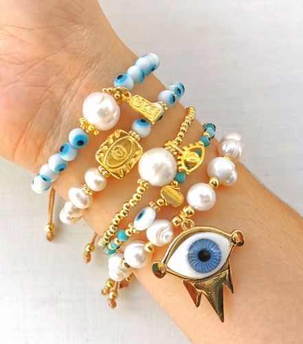 Pulsera Set De 5 Pulseras Ojos