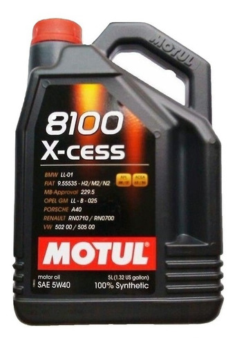 Aceite Motul 8100 X-cess  5 W40  5 Lts.