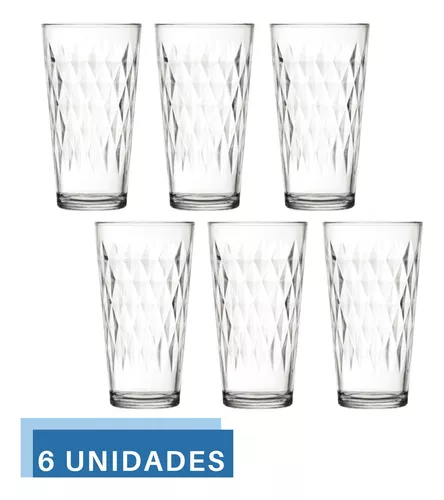 Jogo Kit 12 Copos Altos 300ML em Vidro Grosso Long Drink - Desconto no Preço