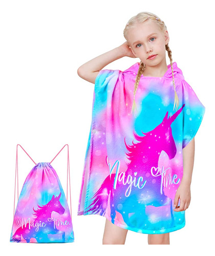 Ausletie Kids Hooded Towels Para Niñas, Unicorn Hooded Beach