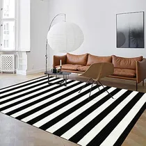 Comprar Alfombra A Rayas Negras Y Blancas