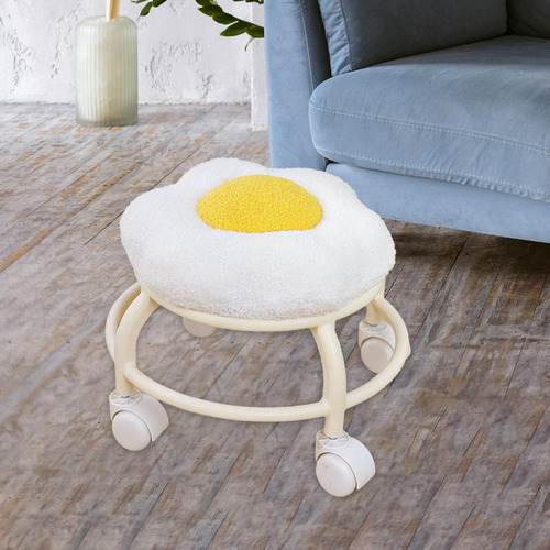 Taburete Bajo Con Ruedas Para Sofá, Taburete Para Sala De