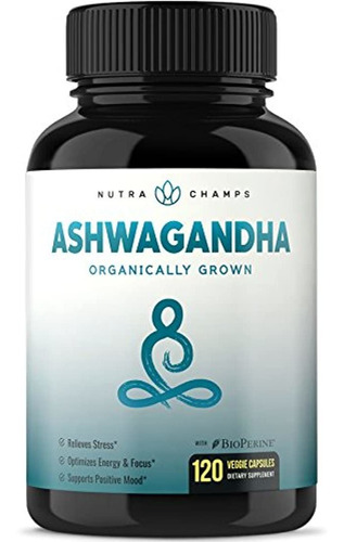 Ashwagandha Orgánico 1200 Mg 120 Cápsulas Veganas Con Biop