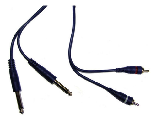 Imagen 1 de 3 de Cable Audio 2 Plug 6.5mm Mono A 2 Rca 2 Mts Doble Rca Dj