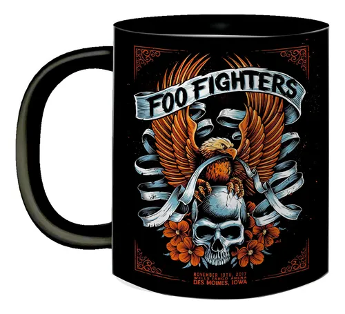 Caneca De Porcelana Banda Foo Fighters Grunge Ex Nirvana